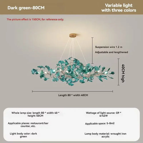 lustre romantique nordique artpad avec feuilles en acrylique pour la maison - vue 12 sur 21