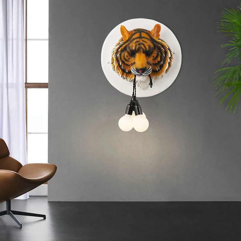 applique murale nordique vintage en résine animale bouledogue et gorille créatif - vue 8 sur 18
