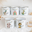 Mug enfant personnalisé animal cartoon émail avec anse