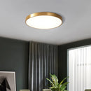 Minimalist brass LED ceiling light with remote control