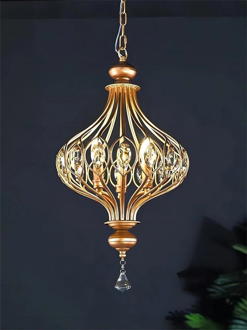 suspension vintage en cristal pour un style rétro élégant