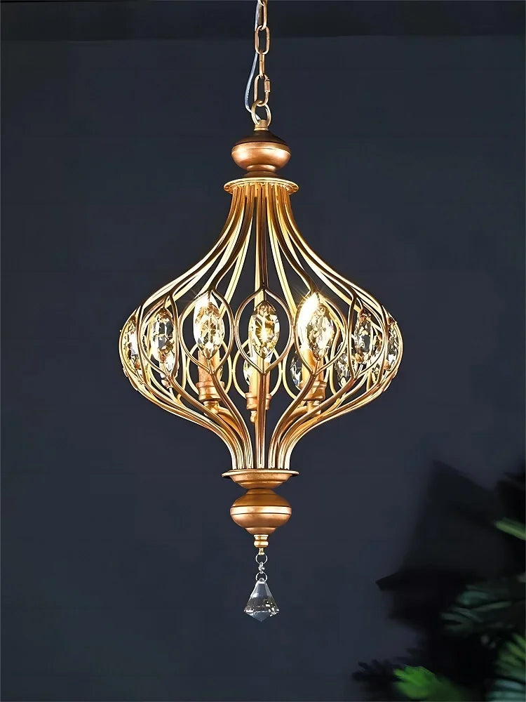 suspension vintage en cristal pour un style rétro élégant - vue 3 sur 9
