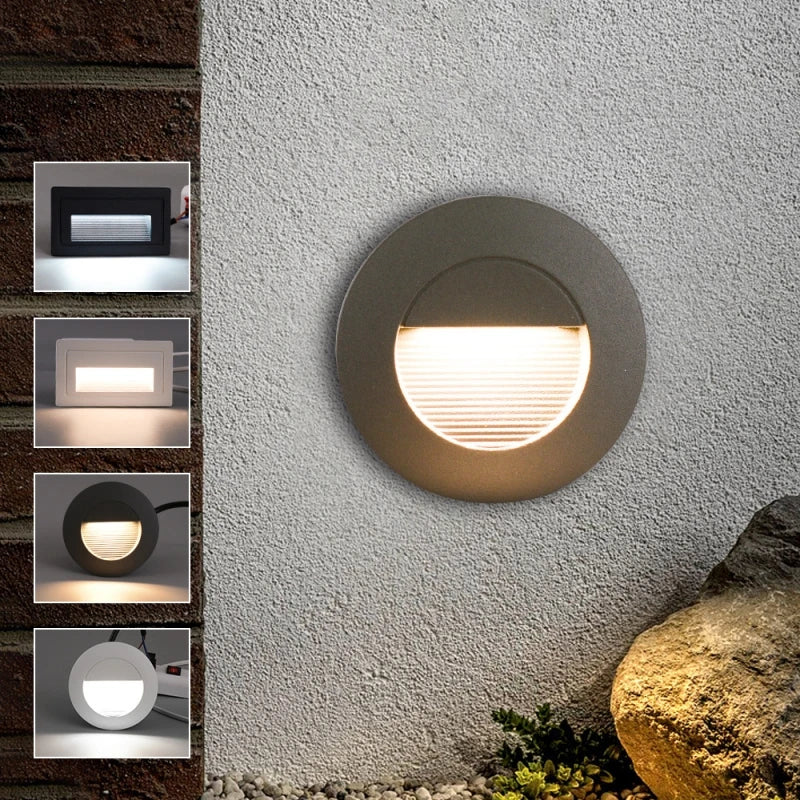 escalier led footlight intégré étanche dissimulé extérieur