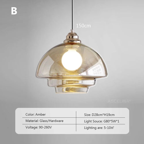suspension décorative en verre plaqué nordique moderne - vue 9 sur 9