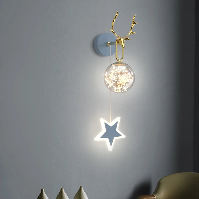 Nordic minimalist luxury star wall lamp bedside chandelier - vue 6 sur 18
