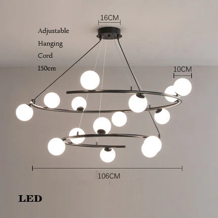 lustre créatif en fer et verre pour décoration élégante - vue 16 sur 16