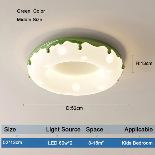 Minimalist LED ceiling light with decorative donut design - vue 13 sur 14