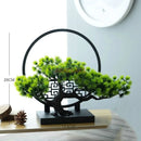 1pcs Chinese style simulation welcoming guests with pine, green plants, bonsai decorations for indoor landscaping and decoration