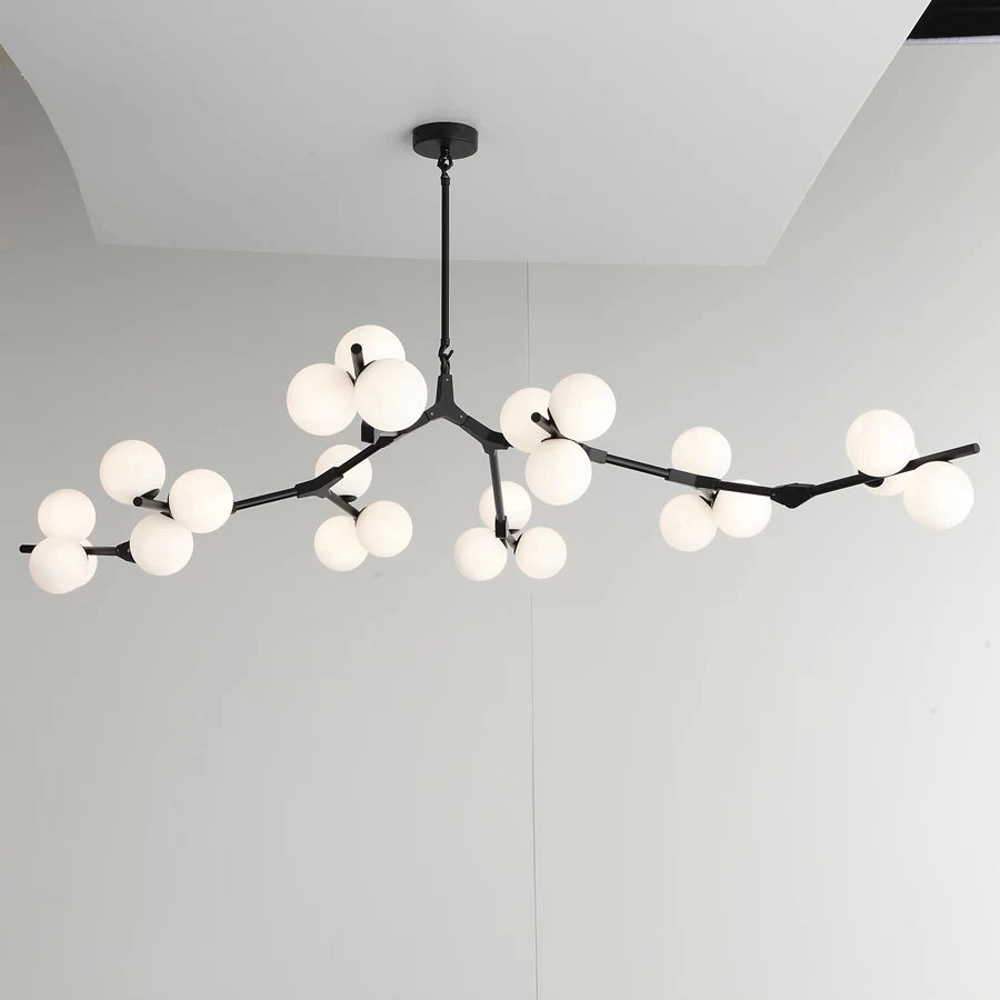 2024 Modern LED Chandelier Branches Style Glass Balls Ceiling Lamp Living Room Dining Room For Bedroom - vue 3 sur 12