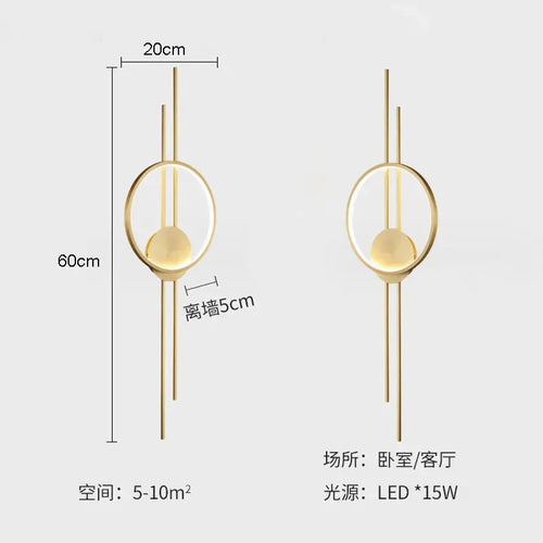 Minimalist Nordic design modern creative wall light for interiors - vue 5 sur 10