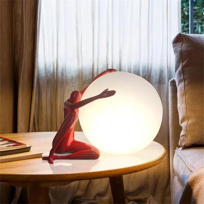 lampe de table créative design ballon humanoïde artistique - vue 6 sur 13