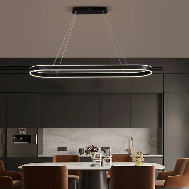 lustre led minimaliste moderne avec télécommande pour intérieur élégant - vue 5 sur 10