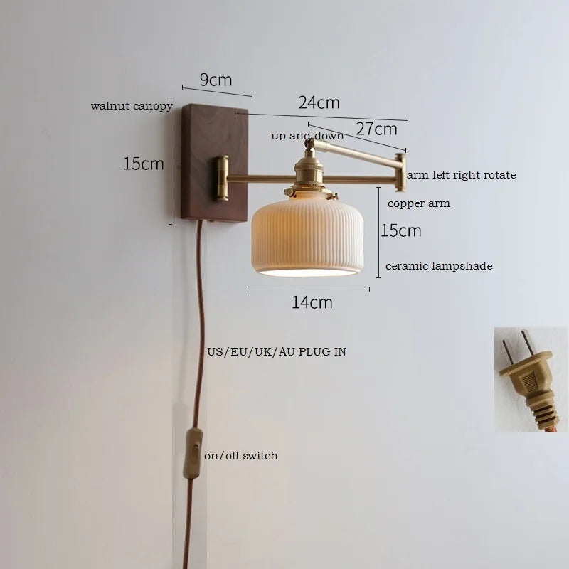 Applique murale LED en bois de frêne et de noyer - vue 19 sur 23