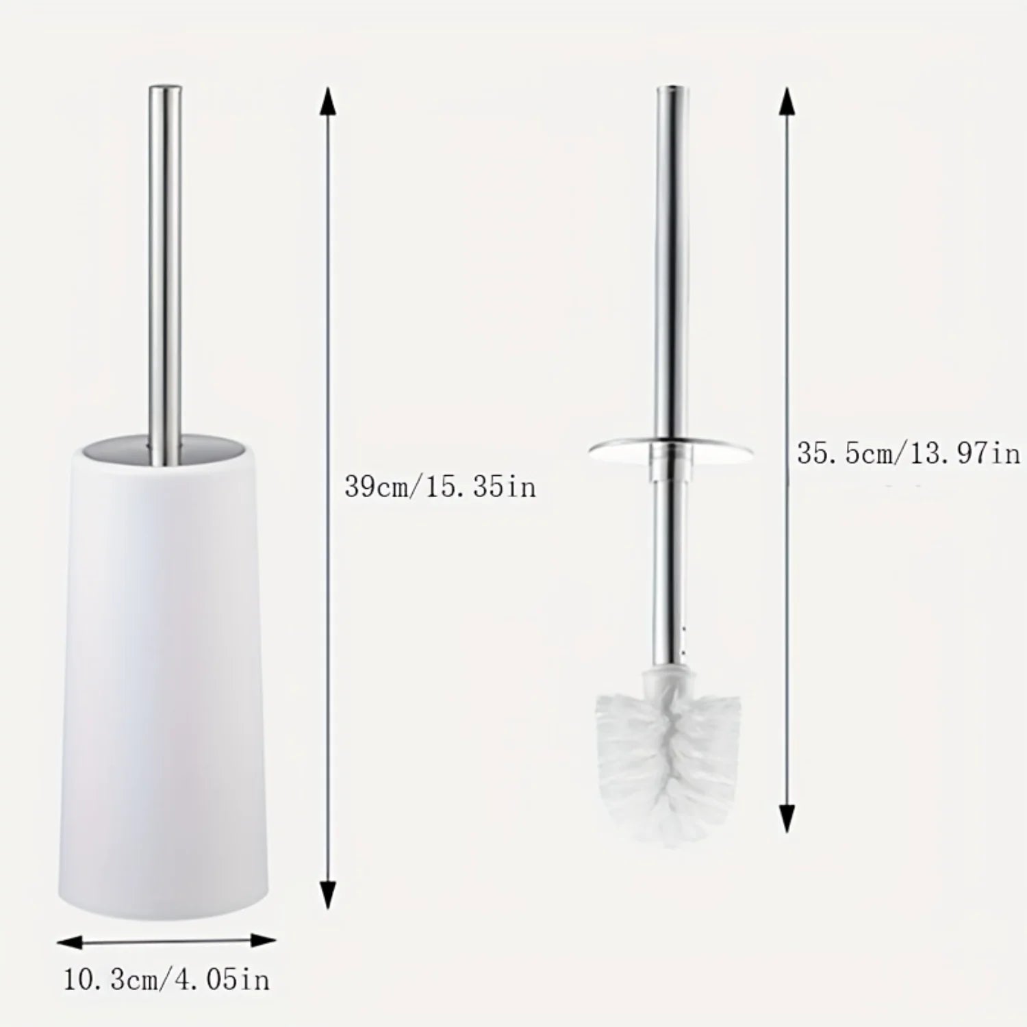 Toilet Brush, Household No Dead Corner Stainless Steel Long Handle Squat Toilet Cleaning Brush Set Toilet bowl scrubber Bathroom - vue 3 sur 8