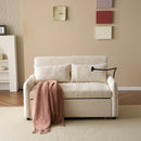 Modern double folding sofa bed, multi-functional with adjustable backrest, cell phone holder & USB charging station
