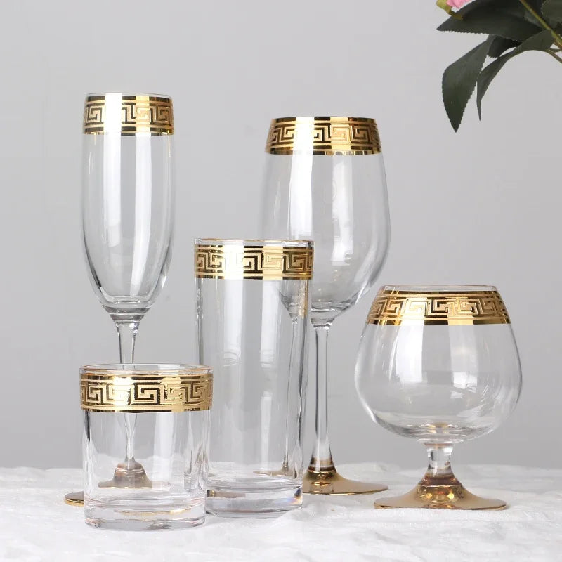 Verre cristal style européen bord argent vin champagne - vue 2 sur 7
