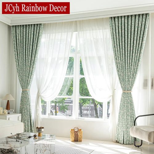 Rideau occultant floral style champetre pour salon chambre