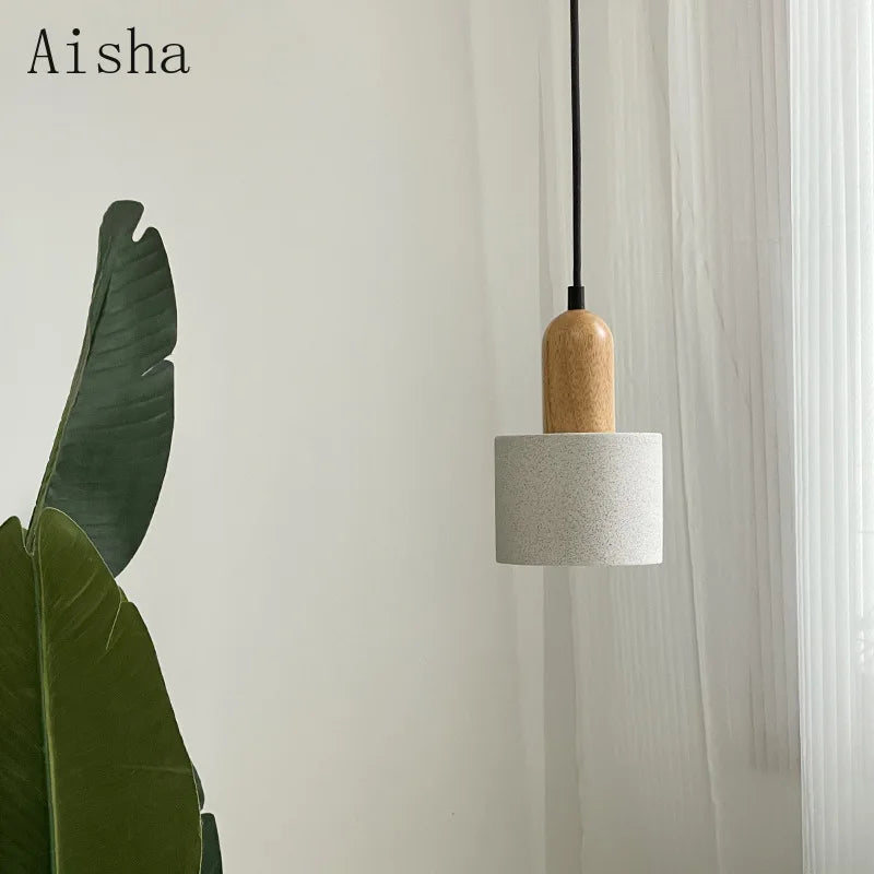 suspension japonaise en grès pour restaurant design bar bois massif - vue 4 sur 8