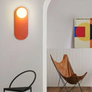Minimalist nordic LED glass wall light in orange