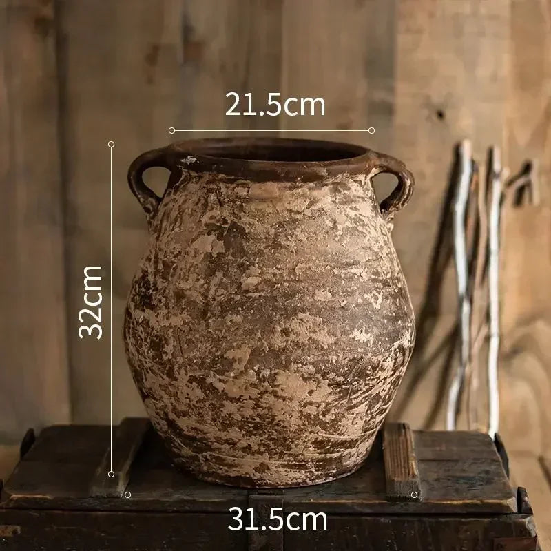 jardinières en poterie rustiques pour décoration intérieure et extérieure