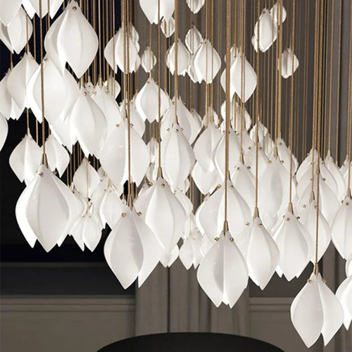 Suspension LED en forme de fleur en verre - vue 3 sur 6