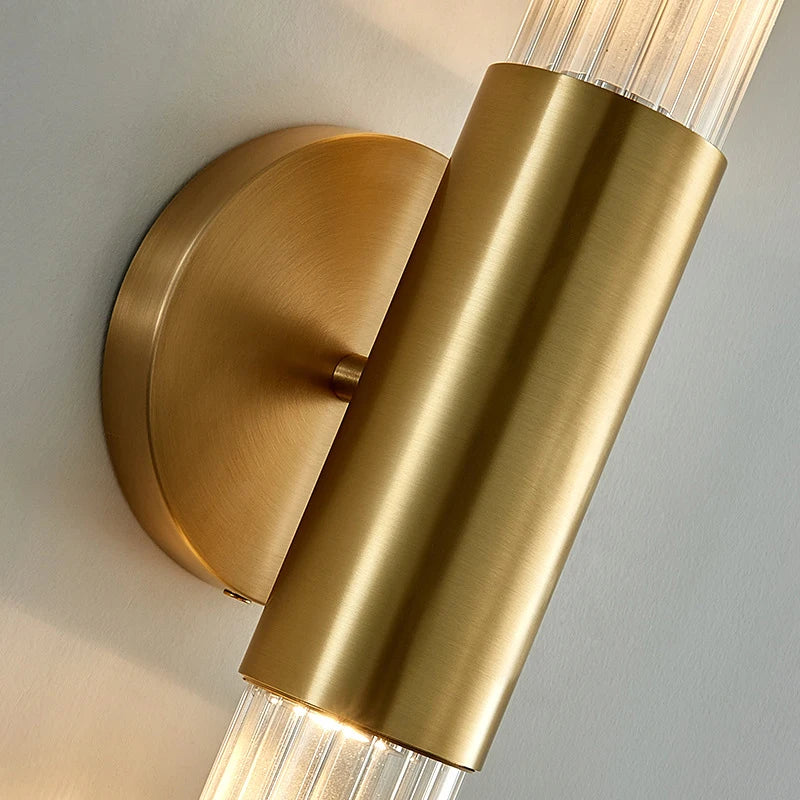 applique murale led minimaliste en métal et verre transparent - vue 6 sur 8