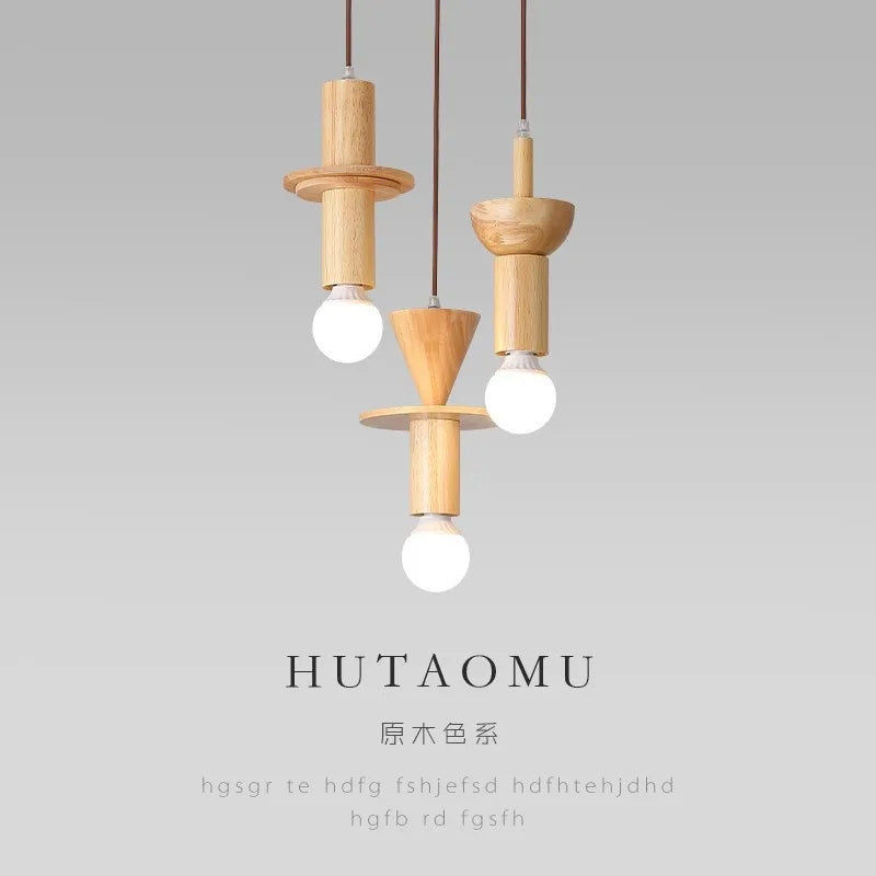 suspension moderne en rondins style japonais pour intérieur élégant - vue 5 sur 10