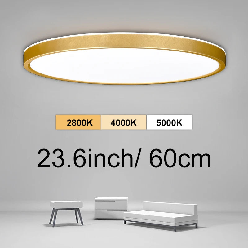 plafonnier plat design en bois doré carré moderne pour intérieur - vue 2 sur 16