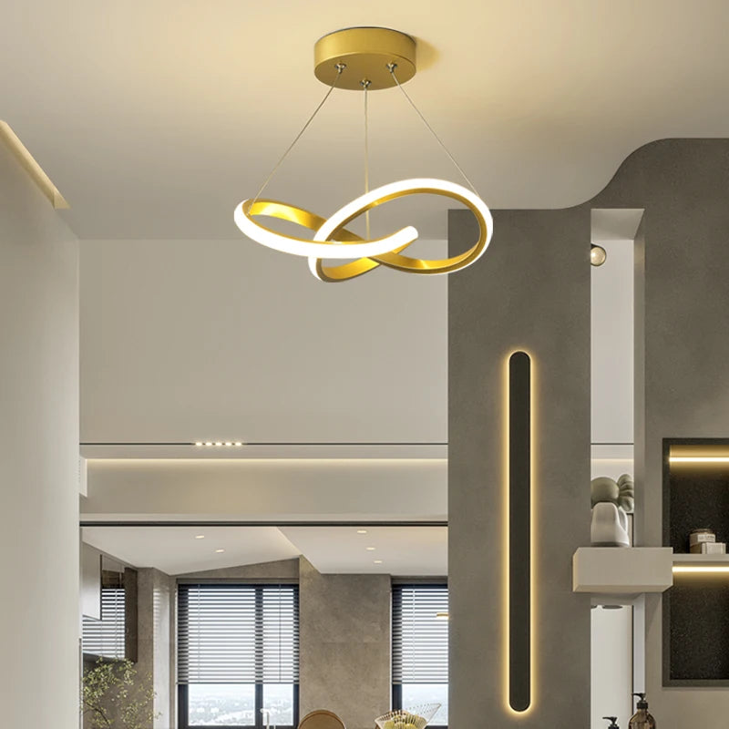 lustre led design créatif simple pour décoration intérieure moderne - vue 4 sur 9