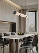 Modern Minimalist All Copper Light Luxury Resin Dining Table Island, High-end Long Strip Straight Line Lighting Decorative Lamp