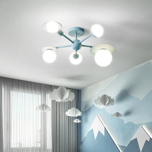 Modern minimalist chandelier for baby room decor – boys and girls - vue 4 sur 7