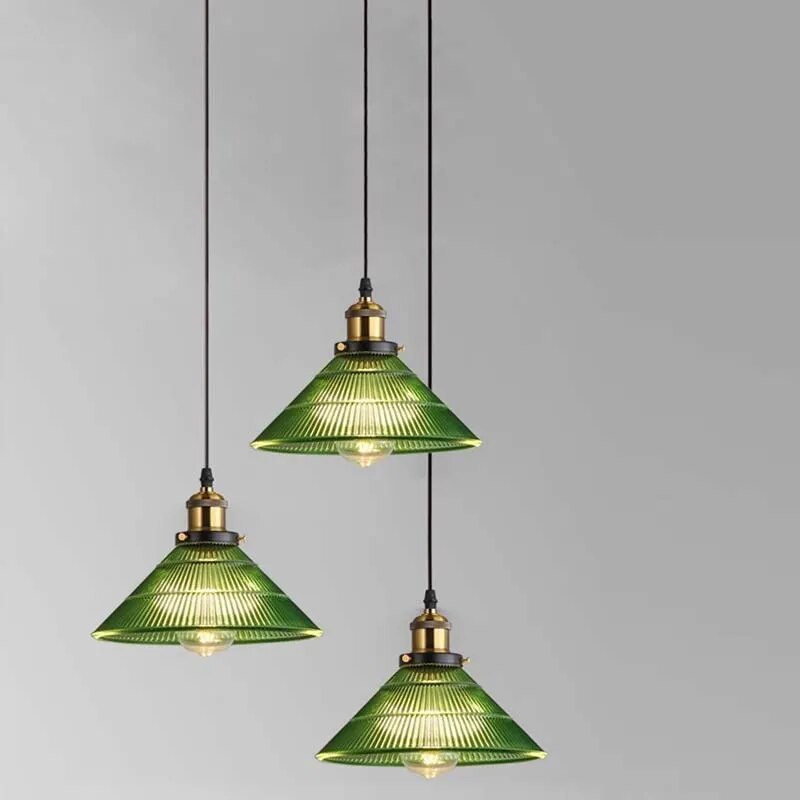 Suspension en verre au design nordique vert - vue 2 sur 8