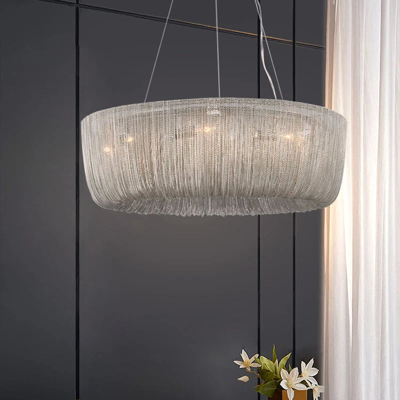lustre de luxe créatif post-moderne avec gland chaîne - vue 5 sur 7