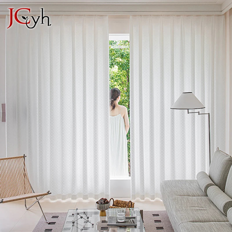 Voilage rideau fil géométrique moderne pour salon chambre