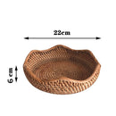 Round Rattan Woven Basket, Wicker Fruit Basket, Bread Food Kitchen Home Decor Organizer, Breadbasket For Kitchen