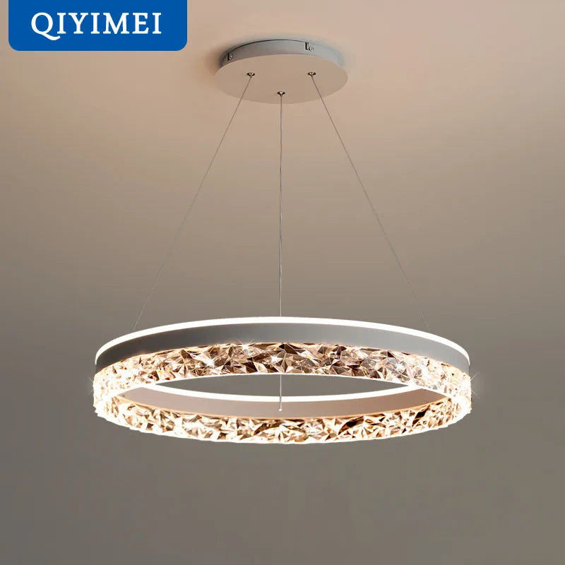lampes suspendues en cristal minimalistes pour décoration intérieure