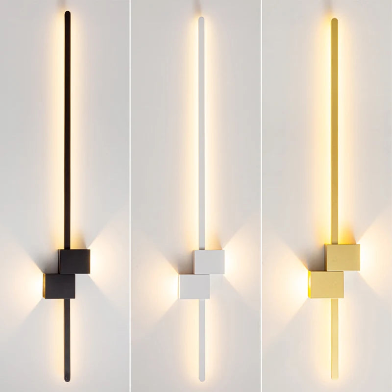 Moderne minimaliste LED intérieur applique ligne lampe longue bande applique murale TV fond mur chambre salon allée couloir lampe