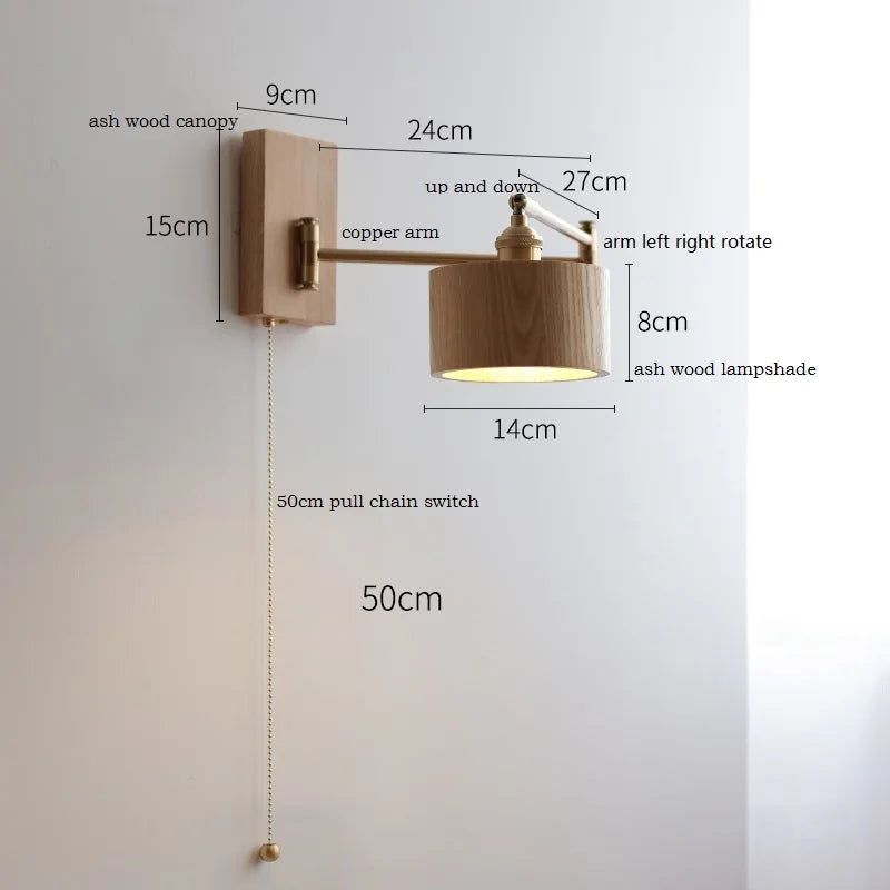 Applique murale LED en bois de frêne et de noyer - vue 17 sur 23