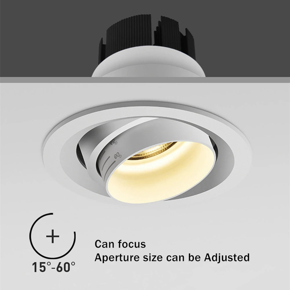 spot led encastré avec faisceau réglable pour éclairage ciblé