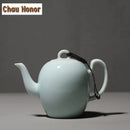 Theiere porcelaine artisanale style kung fu avec accessoires