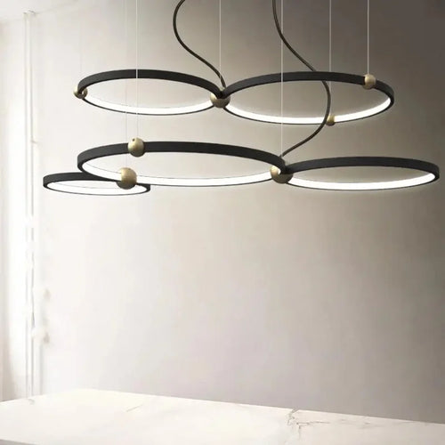 Modern minimalist LED chandelier for dining table decorative pendant light - vue 3 sur 9