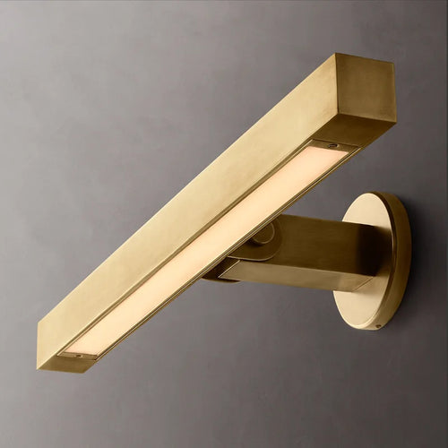 modern minimalist led wall light in brushed brass - vue 3 sur 17