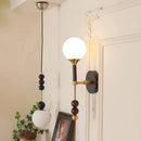 Applique murale Vintage en bois et verre
