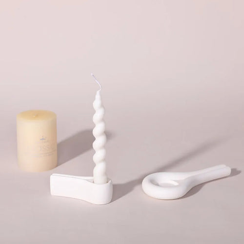 bougeoir en céramique nordique pour décoration et mariage - vue 3 sur 16