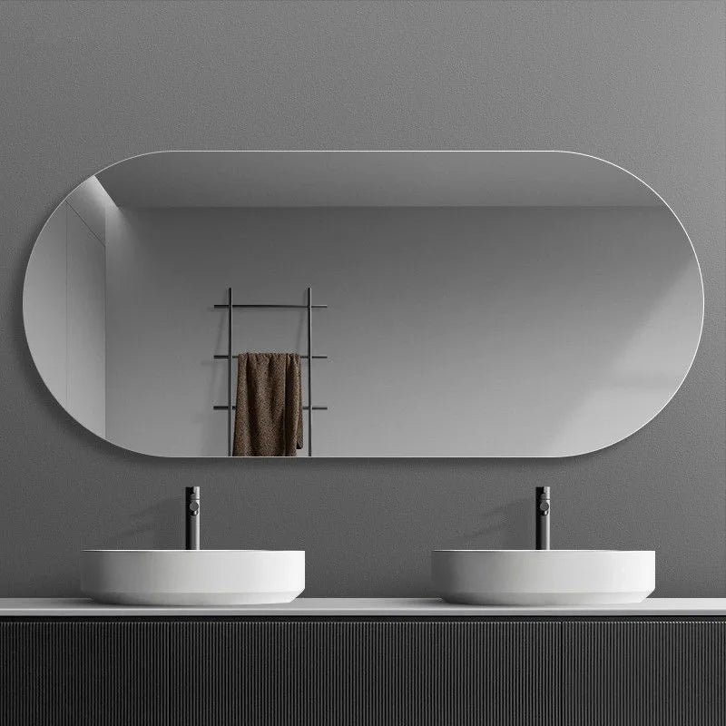 miroir intelligent elliptique lumineux anti-buée trois couleurs mural - vue 7 sur 18