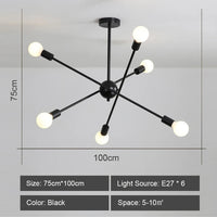 lustre moderne nordique sputnik avec éclairage led intérieur