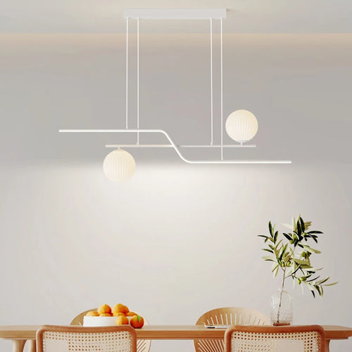 lustre led moderne avec ampoules et abat-jour suspendus