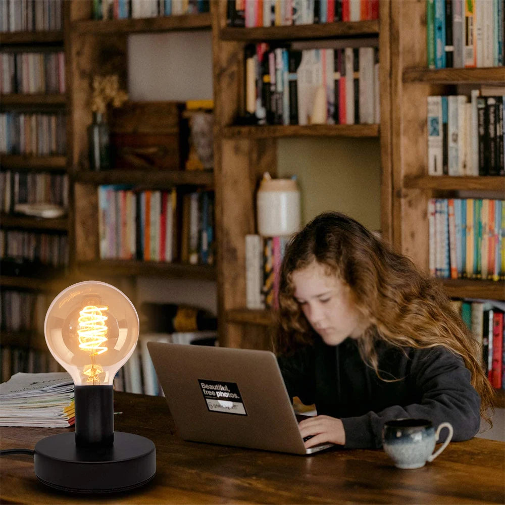 lampe de table industrielle cordon 1.8m interrupteur - vue 8 sur 9