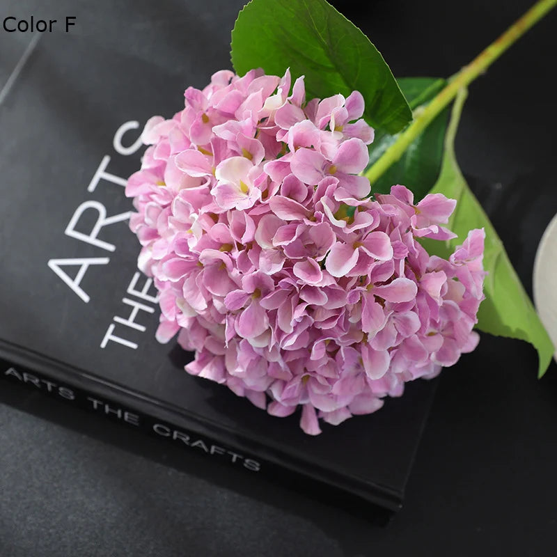 New Silk Simulation Hydrangea Flower European Style Home Decoration,Wedding Floor Arrangement Large Hydrangea Flower - vue 7 sur 13