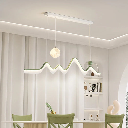 Modern minimalist nordic design moon-shaped chandelier - vue 6 sur 12